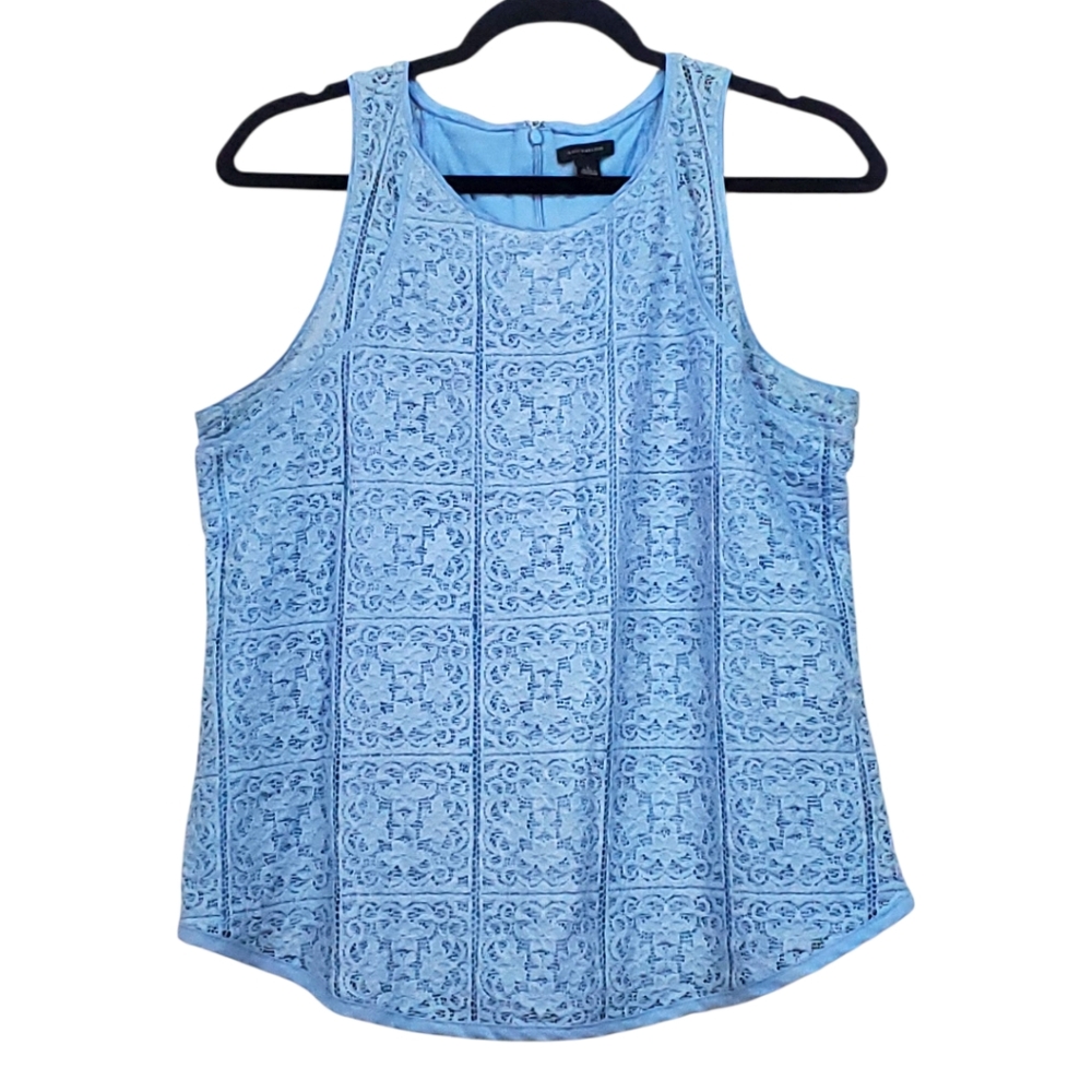 Ann Taylor Blue Lace Blouse